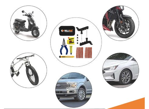 Heavy-Duty Tubeless Tyre Repair Kit – For Car, Bike & Scooter | Portable Puncture Repair Tool Set