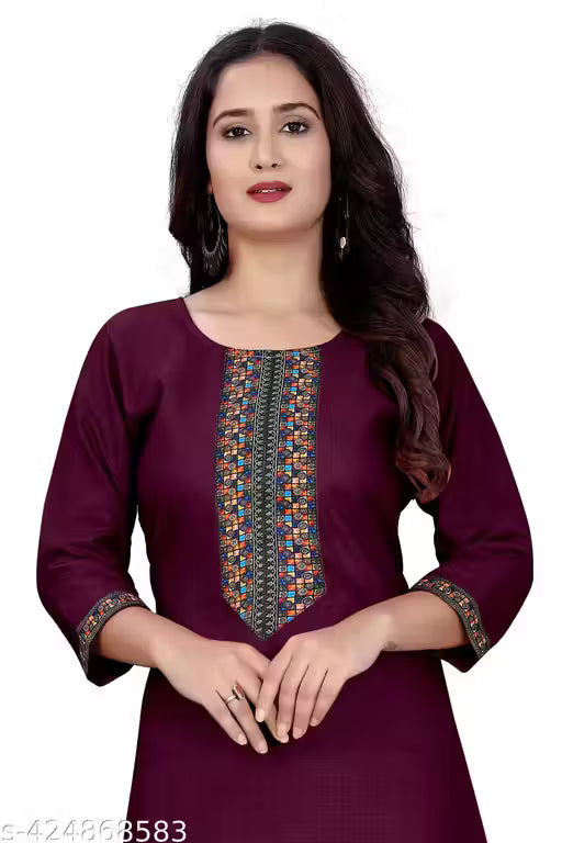 stylist kurti with embroidered work