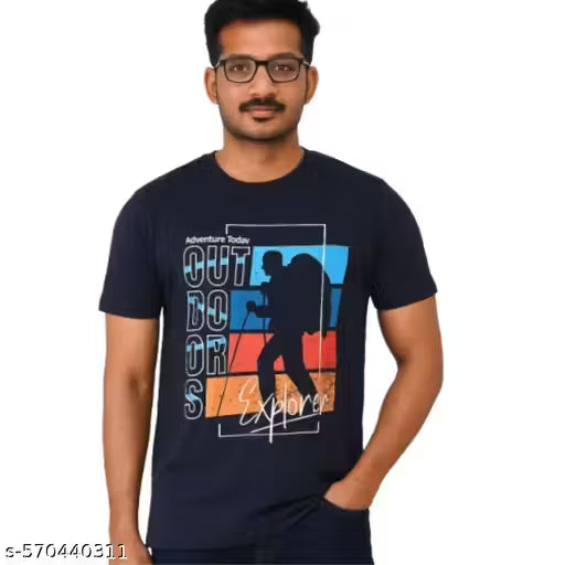 50% Discount - Outdoors Explorer Printed T-Shirt for Men | Adventure Graphic Cotton Tee