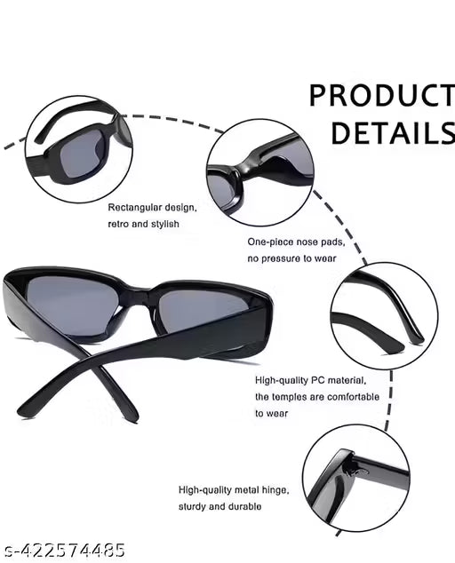 Premium Black Cat Eye Sunglasses for Women | UV Protection | Trendy & Lightweight Fiber Frame