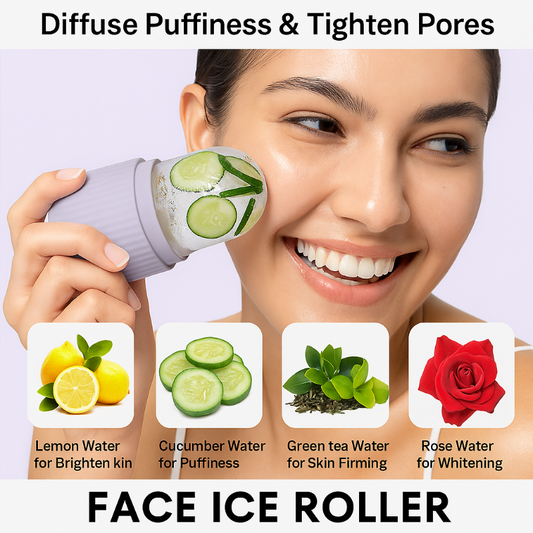 Buy 1 Get 1 Free - Face Ice Roller ( 55% OFF ) Skin Tightening, Puffiness Reduction & Glowing Skin Massager