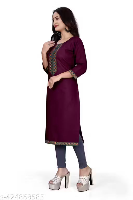 stylist kurti with embroidered work