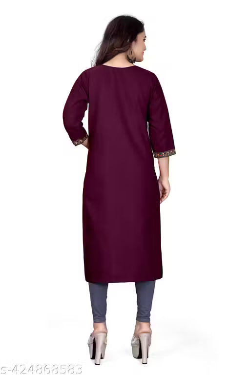 stylist kurti with embroidered work