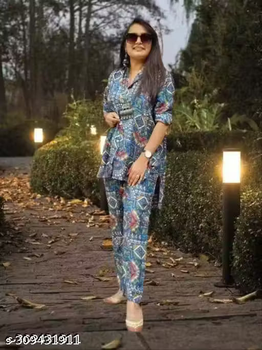 Pink Passion Life Style Multicolor Shirt & Trouser Set