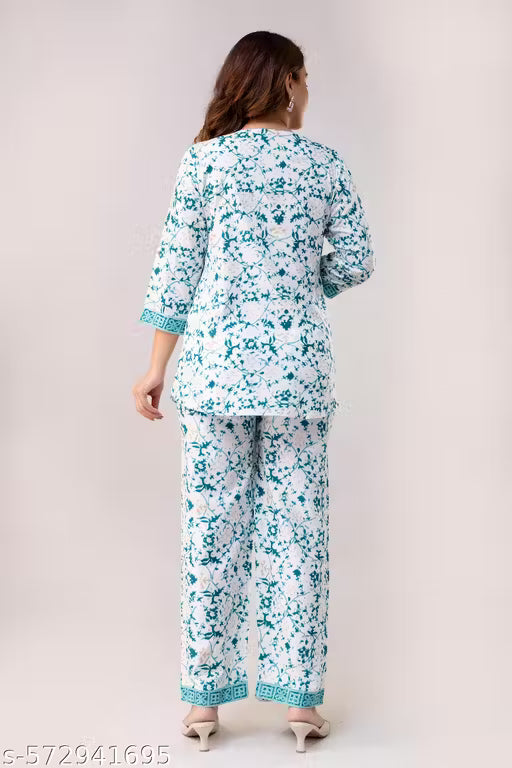 Co-ords Set For Womens | White Coord Sets | Classic Fashionable Women Top & Bottom Sets