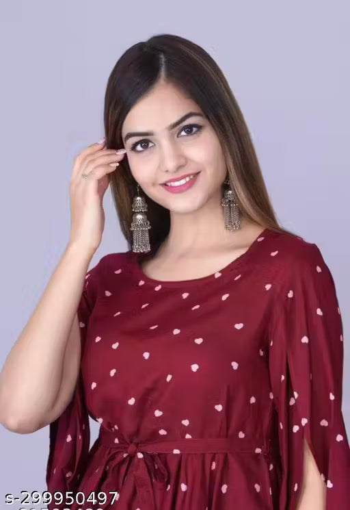 WOMENS STYLISH FRENCH CREPE PRINTED TOP