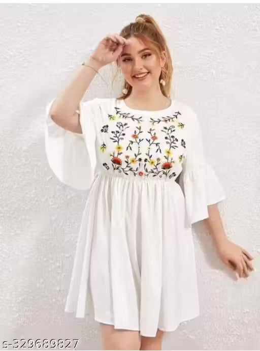 White embroidery short to White embroidery short top NEW TOP NEW STYLISH TOP DAILY WEAR TOP PARTY WEAR TOP PARTY WEAR KURTI