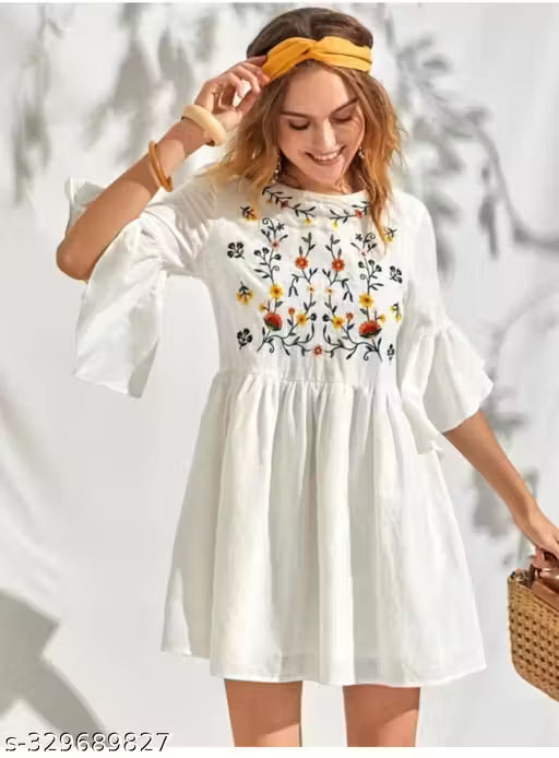White embroidery short to White embroidery short top NEW TOP NEW STYLISH TOP DAILY WEAR TOP PARTY WEAR TOP PARTY WEAR KURTI