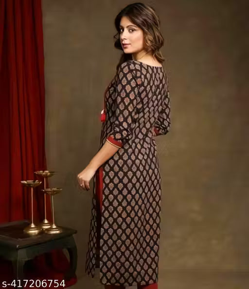 🌺 Traditional Ajrakh Cotton Kurti for Women | Handblock Printed Elegance | ₹549 Only