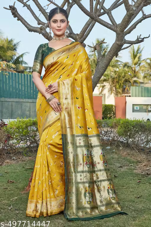 cotton silk jacquard saree with unstitched blouse