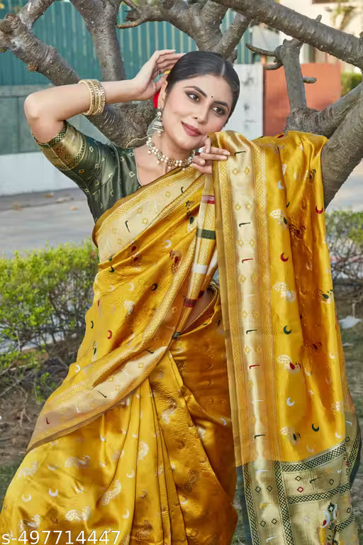 cotton silk jacquard saree with unstitched blouse