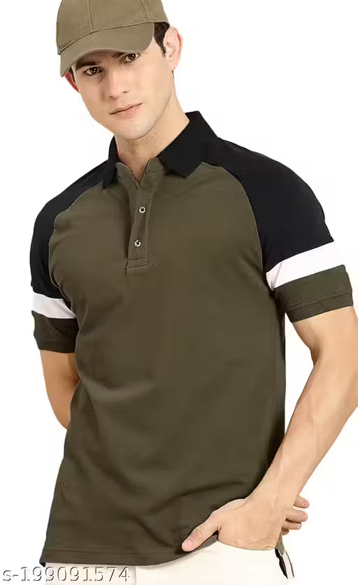 50% Discount - LEOTUDE Men's Stylish Polo Neck T-Shirt – Premium Cotton Blend | Half Sleeve | Casual & Smart Wear