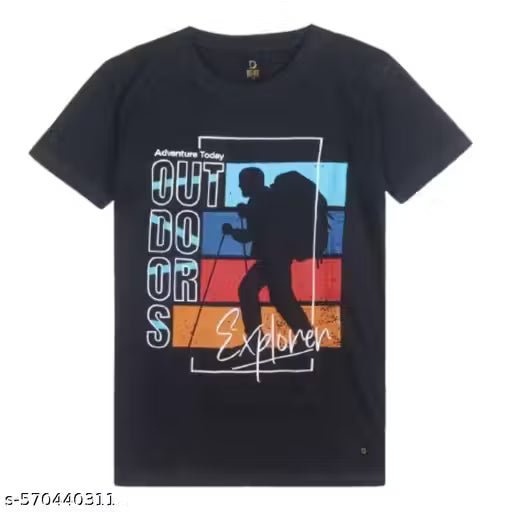 50% Discount - Outdoors Explorer Printed T-Shirt for Men | Adventure Graphic Cotton Tee
