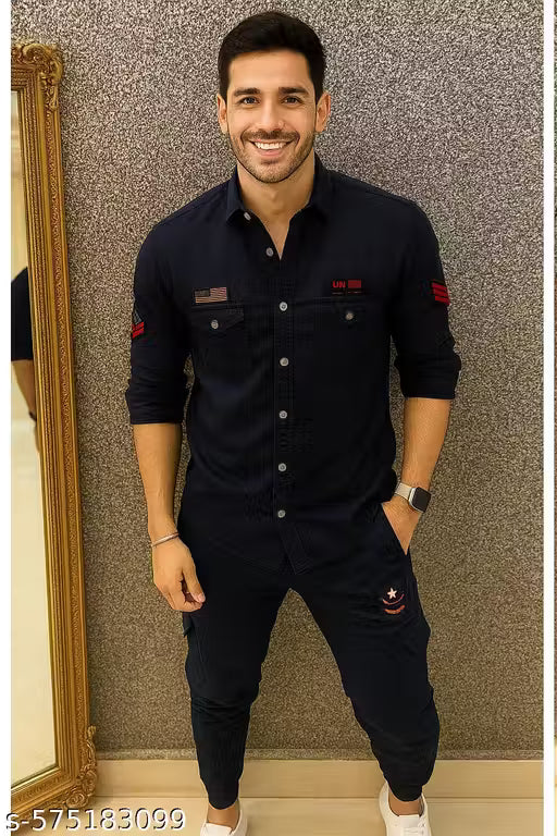 Men's Fashionable Pure Cotton Double Pocket Shirt